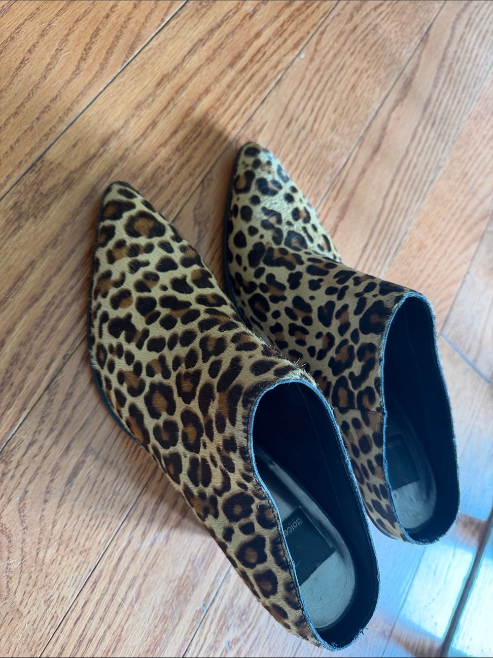 Dolce Vita Leopard-Print Pointed Ankle Booties in Tan and Brown